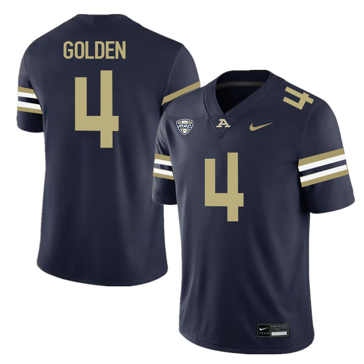 Bobby Golden Akron Zips Jersey,University Of Akron #4 Bobby Golden Jersey Youth-Navy